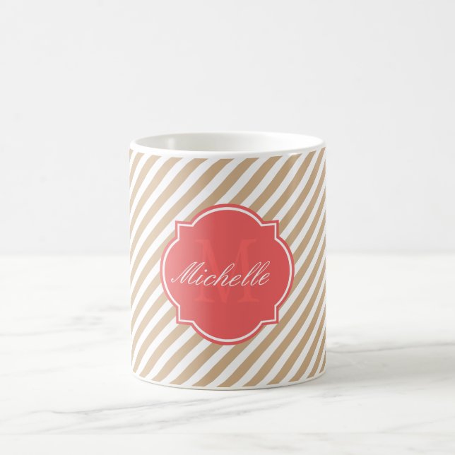 Sandy Stripe Monogram Mug (Center)