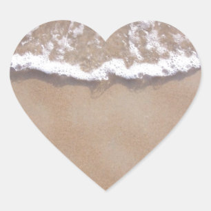 Sandy Surf on the Beach Heart Sticker