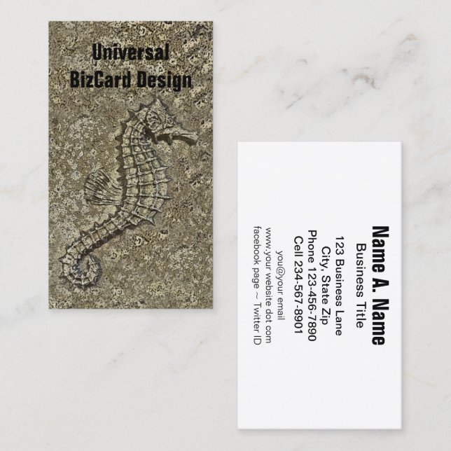Sandy Textured Seahorse Photograph Business Card (Front/Back)