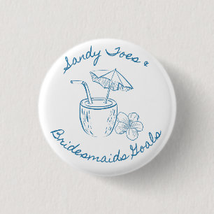 Sandy Toe & Bridesmaids Goals Coastal Bachelorette 3 Cm Round Badge