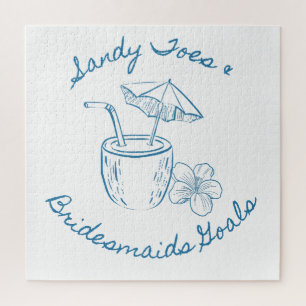 Sandy Toe & Bridesmaids Goals Coastal Bachelorette Jigsaw Puzzle