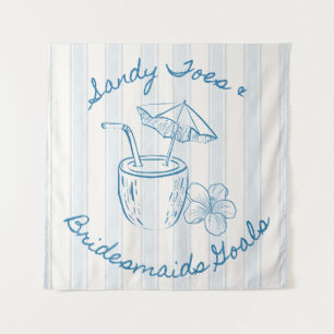 Sandy Toe & Bridesmaids Goals Coastal Bachelorette Tapestry