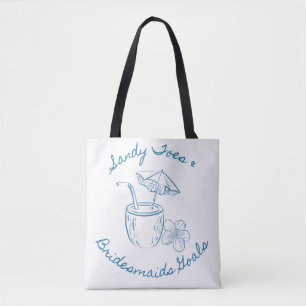 Sandy Toe & Bridesmaids Goals Coastal Bachelorette Tote Bag