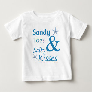 Sandy Toes and Salty Kisses Beach Life Quote Baby T-Shirt