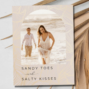 Sandy Toes Arch Photo Beach Wedding Save the Date Announcement Postcard