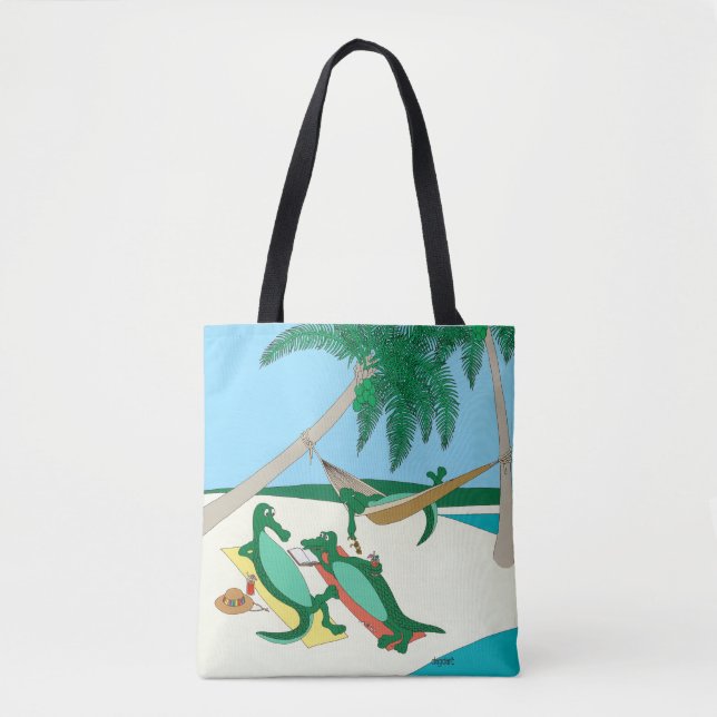 Sandy Toes Beach Tote Bag (Front)