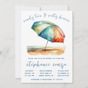 Sandy Toes & Salty Kisses, Beach Bridal Shower Invitation