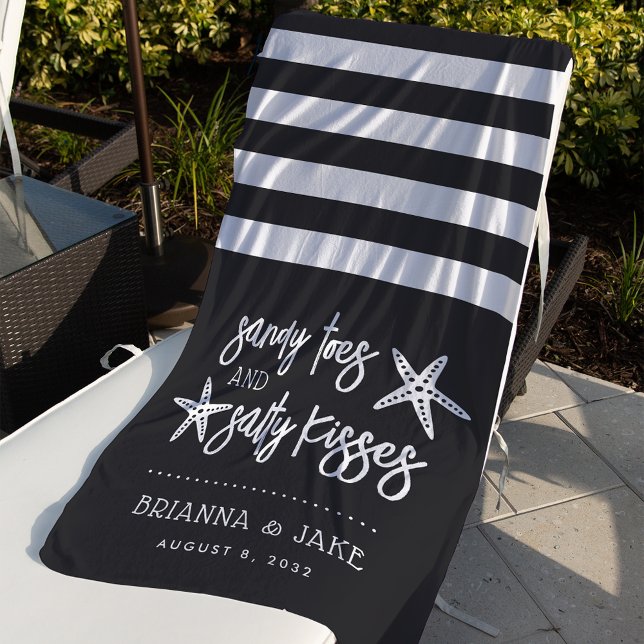 Sandy Toes Salty Kisses Destination Wedding Favour Beach Towel (Creator Uploaded)