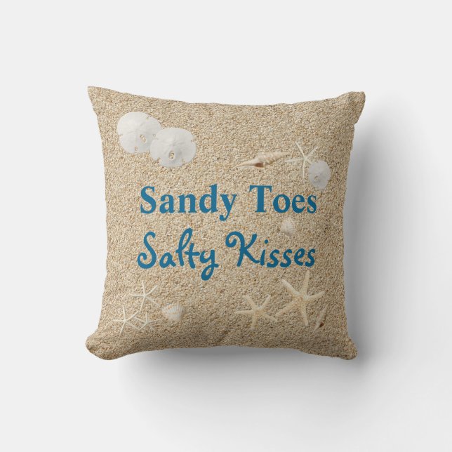Sandy Toes Salty Kisses Pillow (Front)