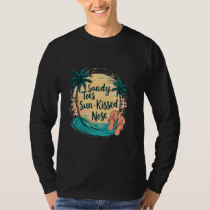 Sandy Toes Sun-Kissed Nose Beach Vibes Summer Aest T-Shirt