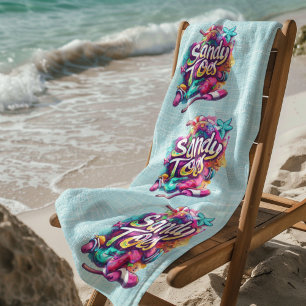 Sandy Toes Turquoise Beach Towel