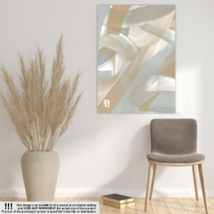 Sandy Tornado Trend Abstract Art Beige White Canvas Print