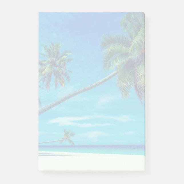 Sandy White Beach with Tropical Palms Post-it Notes (Front)