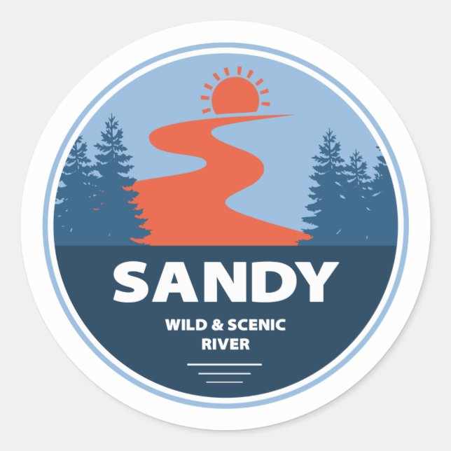Sandy Wild And Scenic River Classic Round Sticker (Front)