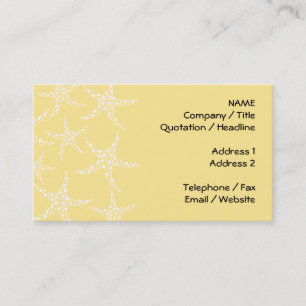 Sandy Yellow and White Starfish Pattern. Business Card