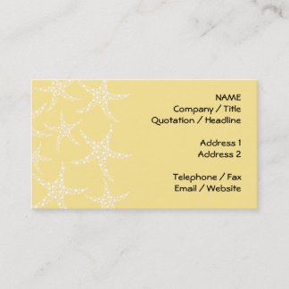 Sandy Yellow and White Starfish Pattern. Business Card