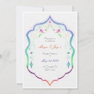 Sangeet Indian Sikh Wedding Ceremony Invitation