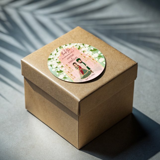 Sangeet mehndi Indian wedding personalised Classic Round Sticker (Sangeet mehndi Indian wedding personalized Classic Round Sticker)