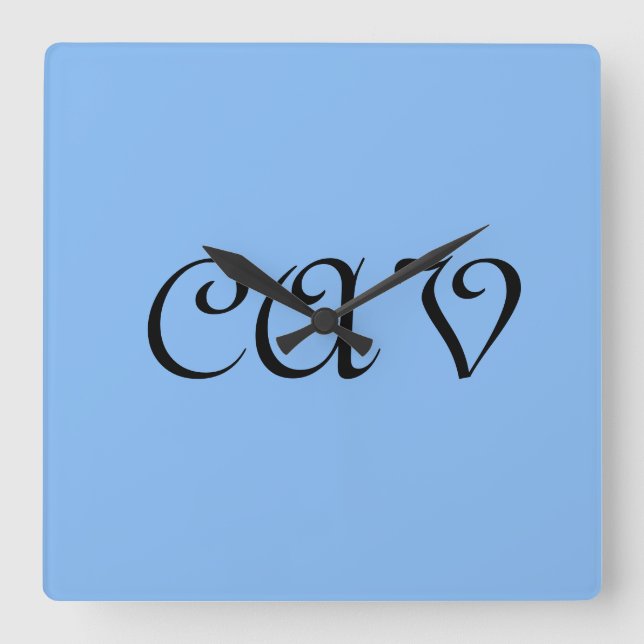 Sangria Cornflower Blue  Square Wall Clock (Front)