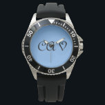 Sangria Cornflower Blue  Watch<br><div class="desc">These beautiful sangria cornflower blue clocks and watches keeps your time in style.  It can also be personalised to make it your own unique clock or watch.</div>