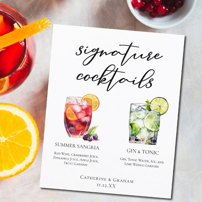 Sangria Gin & Tonic Signature Cocktails Menu (Creator Uploaded)