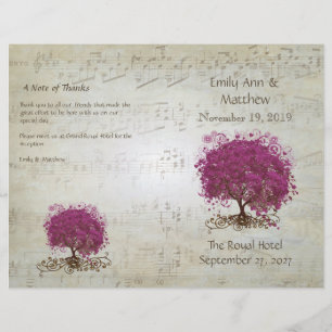 Sangria Heart Leaf Tree Wedding Programs