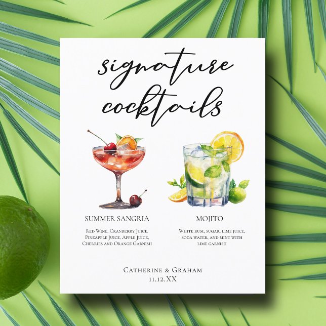 Sangria Mojito Signature Cocktails Wedding Menu (Creator Uploaded)