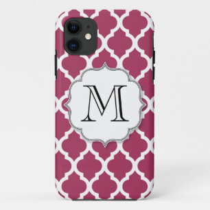 Sangria Moroccan Tile with Customisable Monogram Case-Mate iPhone Case