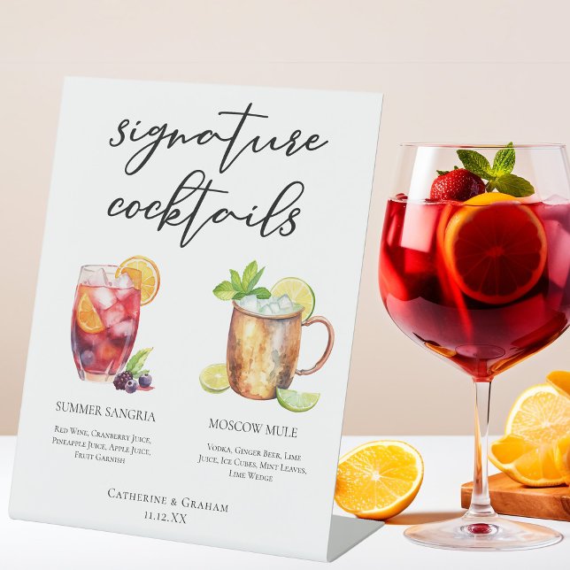 Sangria Moscow Mule Signature Cocktails Menu Pedestal Sign (Creator Uploaded)