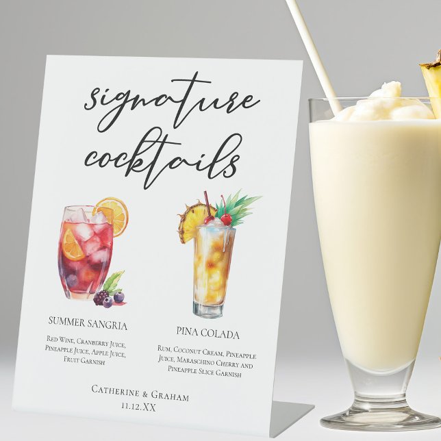 Sangria Pina Colada Signature Cocktails Menu Pedestal Sign (Creator Uploaded)