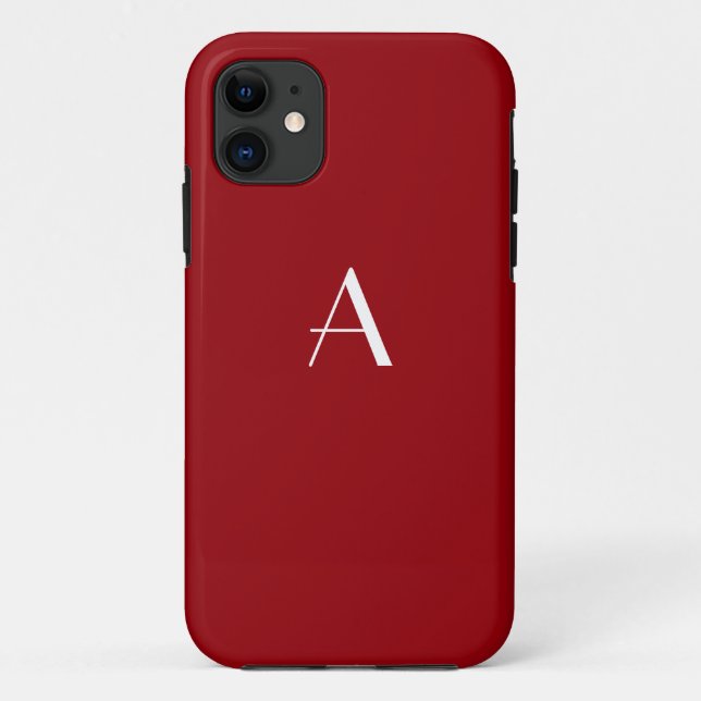 Sangria Red Monogram iPhone 5 Case (Back)