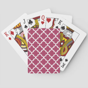 Sangria Red Moroccan Tile Trellis Pattern Playing Cards