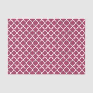 Sangria Red Moroccan Tile Trellis Pattern Tissue Paper
