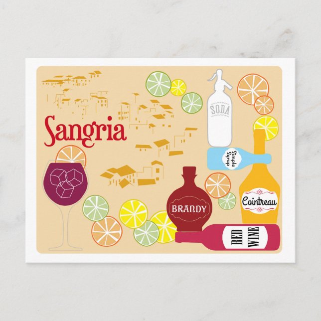 Sangria Red Wine Cocktail Postcard (Front)