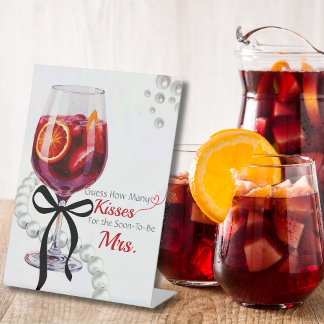 Sangria & Sass Guess How Many Kisses Pedestal Sign