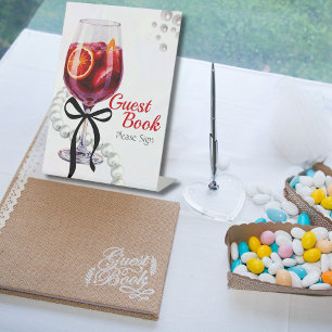 Sangria & Sass Guest Book Bridal shower  Pedestal Sign