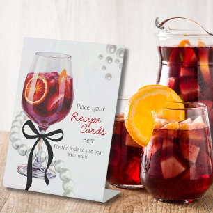 Sangria & Sass "Recipe Cards Here Pedestal Sign
