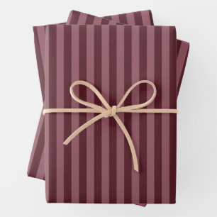 Sangria & Smyrna Purple Stripes Wrapping Paper Sheet