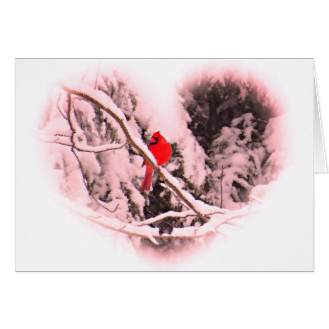 Sangria Snow Cardinal Heart (Front Horizontal)