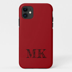 Sangria Solid Colour   Modern Minimal Initial  Case-Mate iPhone Case