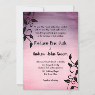 Sangria Storm Baroque Vine Wedding Invitation