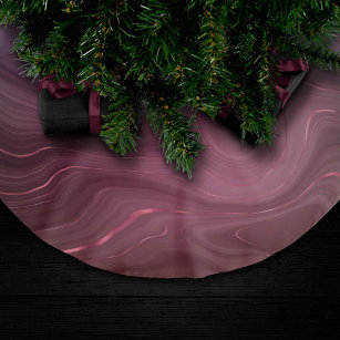 Sangria Strata   Moody Pink and Purple Luxe Agate Brushed Polyester Tree Skirt