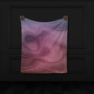 Sangria Strata   Moody Pink and Purple Luxe Agate Fleece Blanket