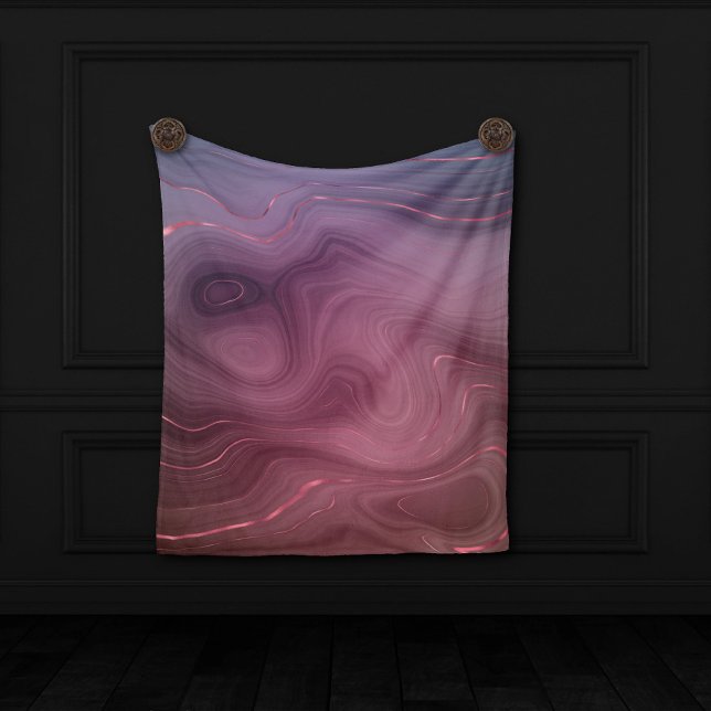Sangria Strata | Moody Pink and Purple Luxe Agate Fleece Blanket (Creator Uploaded)