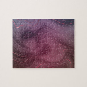 Sangria Strata   Moody Pink and Purple Luxe Agate Jigsaw Puzzle