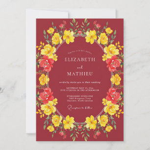 Sangria Striking Autumnal Wedding Invitation