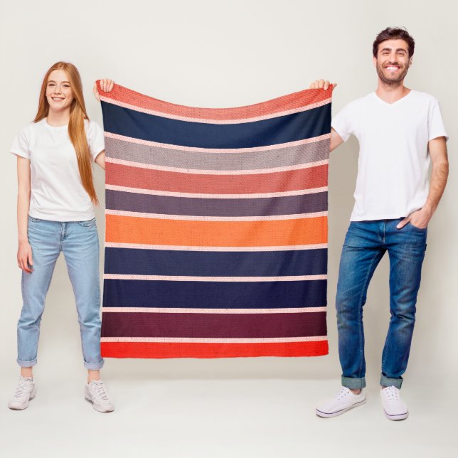 Sangria Striped Fleece Blanket (In Situ)