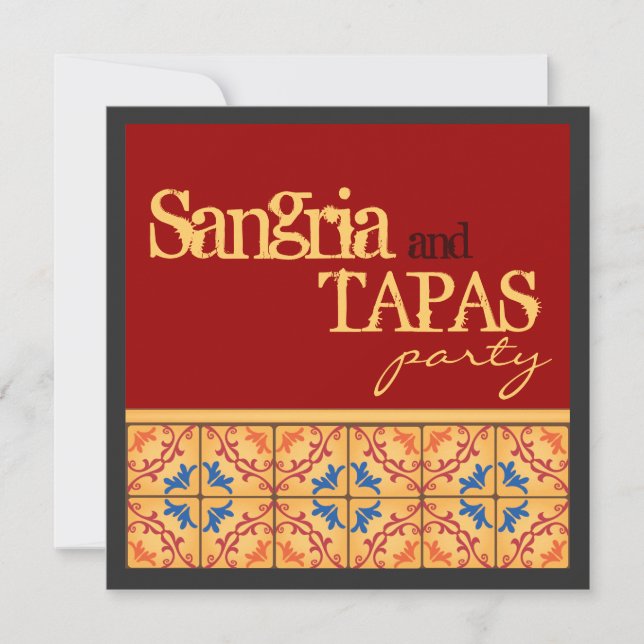 Sangria & Tapas Party! Happy Fiesta Invitation (Front)