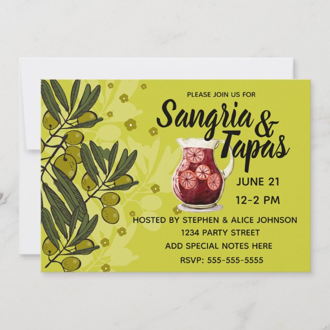 Sangria & Tapas Party Invitation (Front)