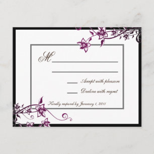 Sangria White Floral Blossom Wedding Response RSVP